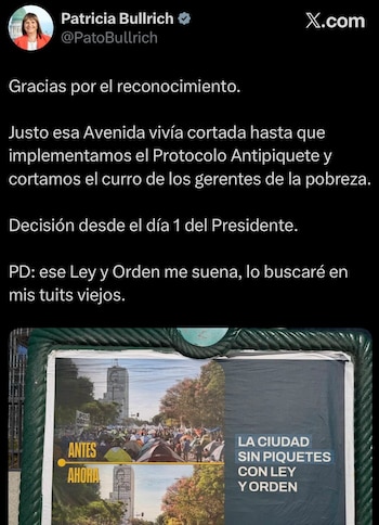 El tuit de Bullrich