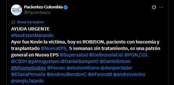 Pacientes Colombia publicó en su