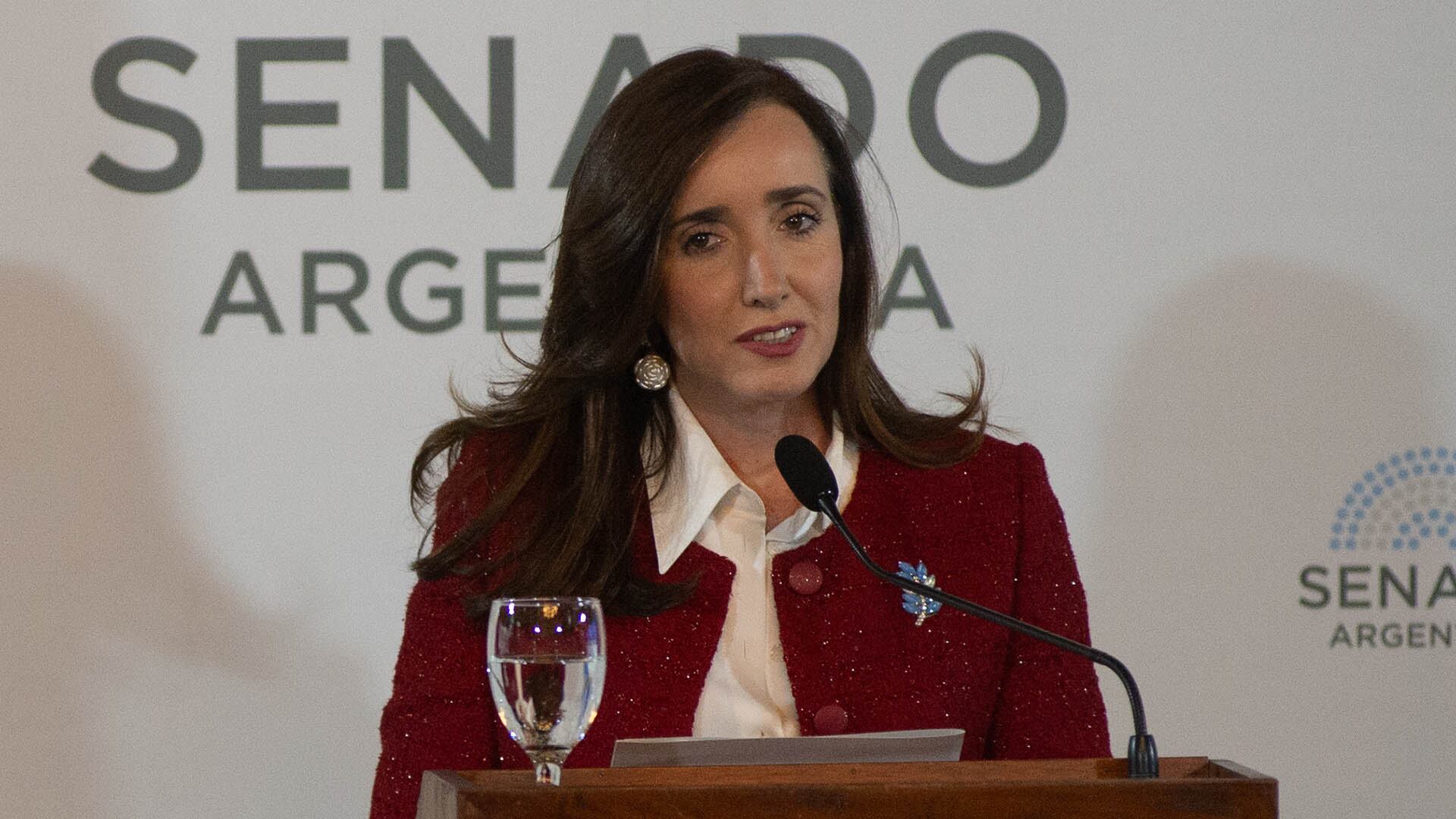 La vicepresidenta y titular del Senado, Victoria Villarruel (Jaime Olivos)
