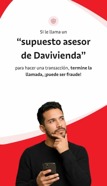 El Banco Davivienda reiteró que nunca solicita contraseñas ni transferencias de dinero por vía telefónica - crédito Banco Davivienda