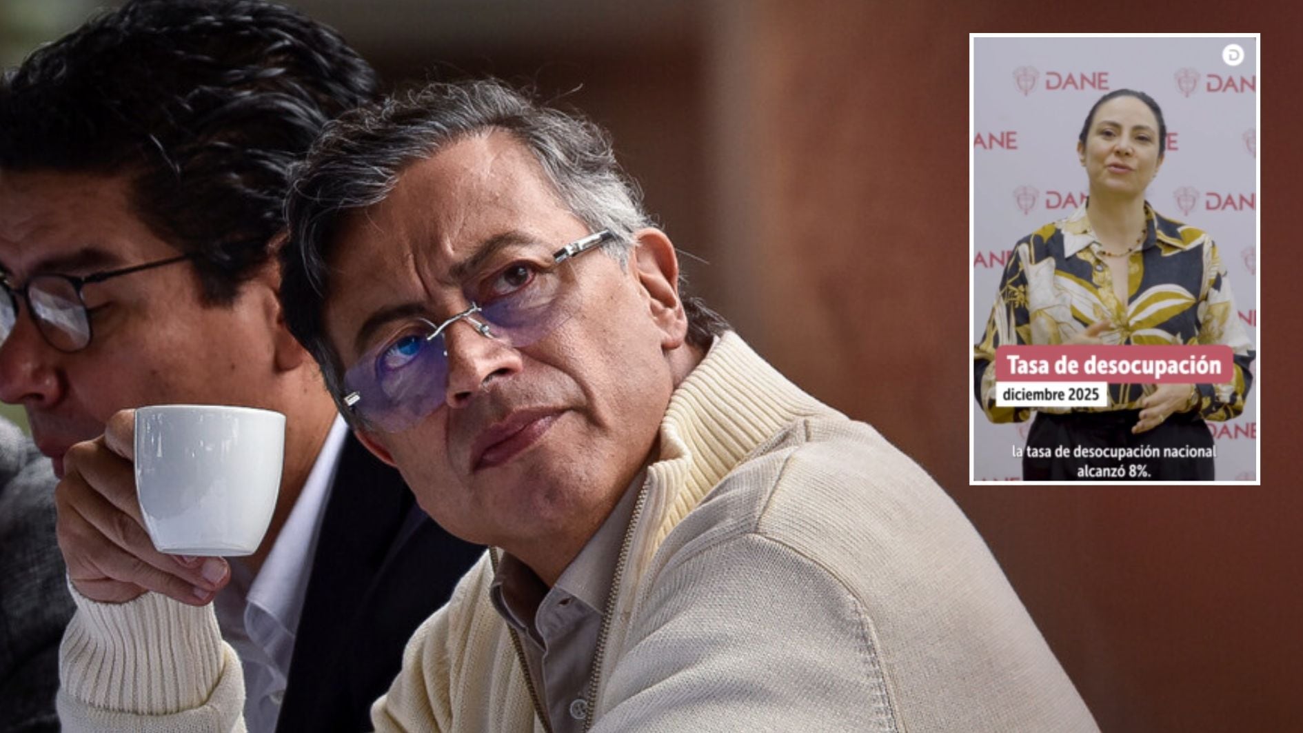 Petro destacó los resultados que reveló a medios de comunicación la directora del Dane, Piedad Urdinola - crédito @DANE_Colombia/X | Cristian Bayona/Colprensa