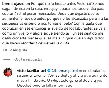 La titular del Senado habló