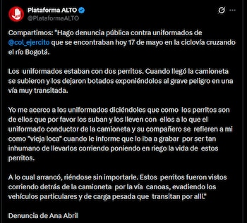 Pese al desmentido oficial, la cuenta X @PlataformaALTO no ha rectificado ni contextualizado la publicación original que generó la controversia viral - crédito @PlataformaALTO/X