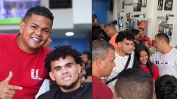 Luis Díaz visitó una barbería en Barranquilla y sus seguidores lo recibieron masivamente. @urbanobarbershop/Twitter.