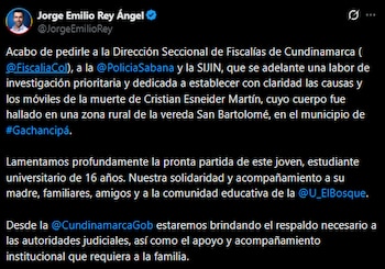 El gobernador de Cundinamarca pidió