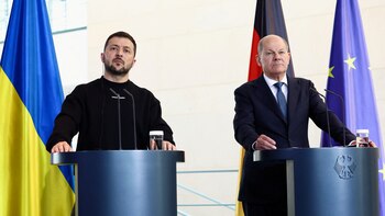 Olaf Scholz recibió a Zelensky