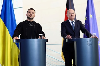 Zelensky y el canciller alemán,