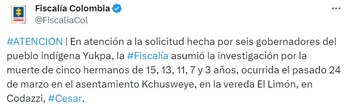 Así anunció la Fiscalía que