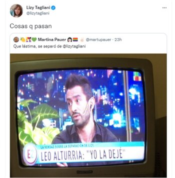 La reacción de Lizy Tagliani