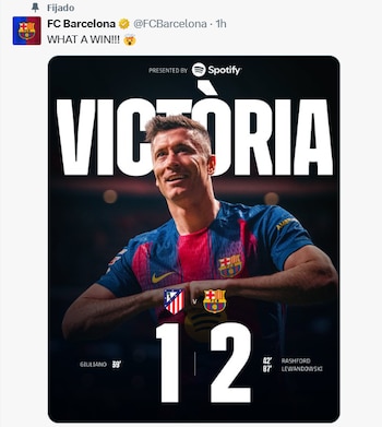 El mediocampista mexicano fue titular ante el líder de LaLiga, cumpliendo un rol defensivo clave para el Atlético de Madrid pese a la derrota. (X/ FCBarcelona)