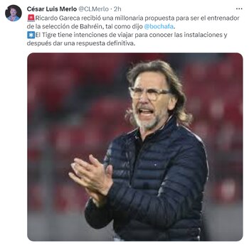 Ricardo Gareca podría dirigir a
