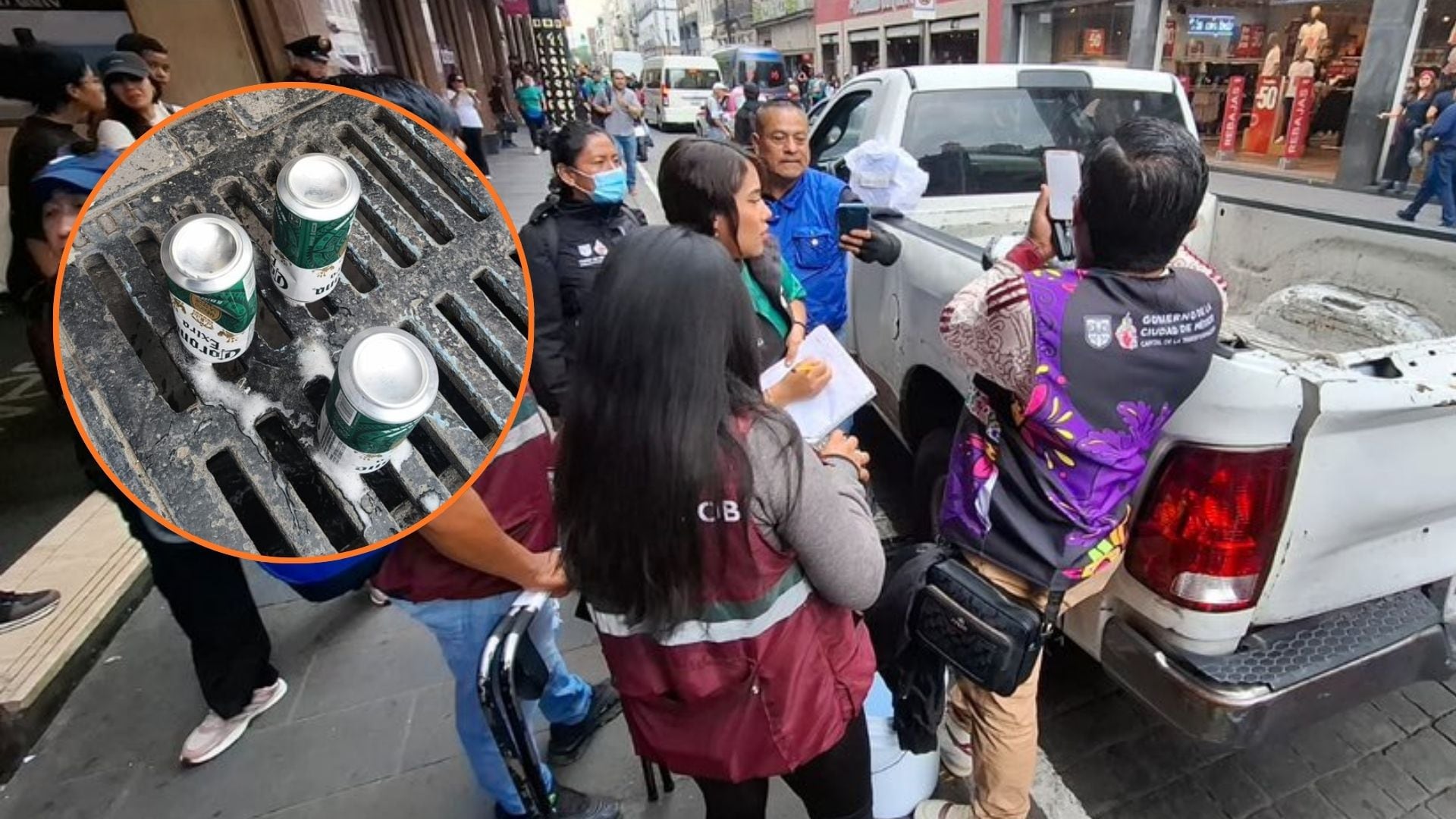 Autoridades confiscan bebidas alcohólicas en el centro histórico por la aplicación de la Ley Seca para el México vs Chequia (X/ @craviotocesar)