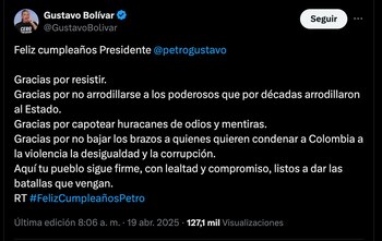 Gustavo Bolívar envió mensaje de