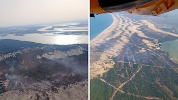El Rincón del Membrillo en Almonte del Parque Nacional de Doñana esta mañana (@Plan_INFOCA)