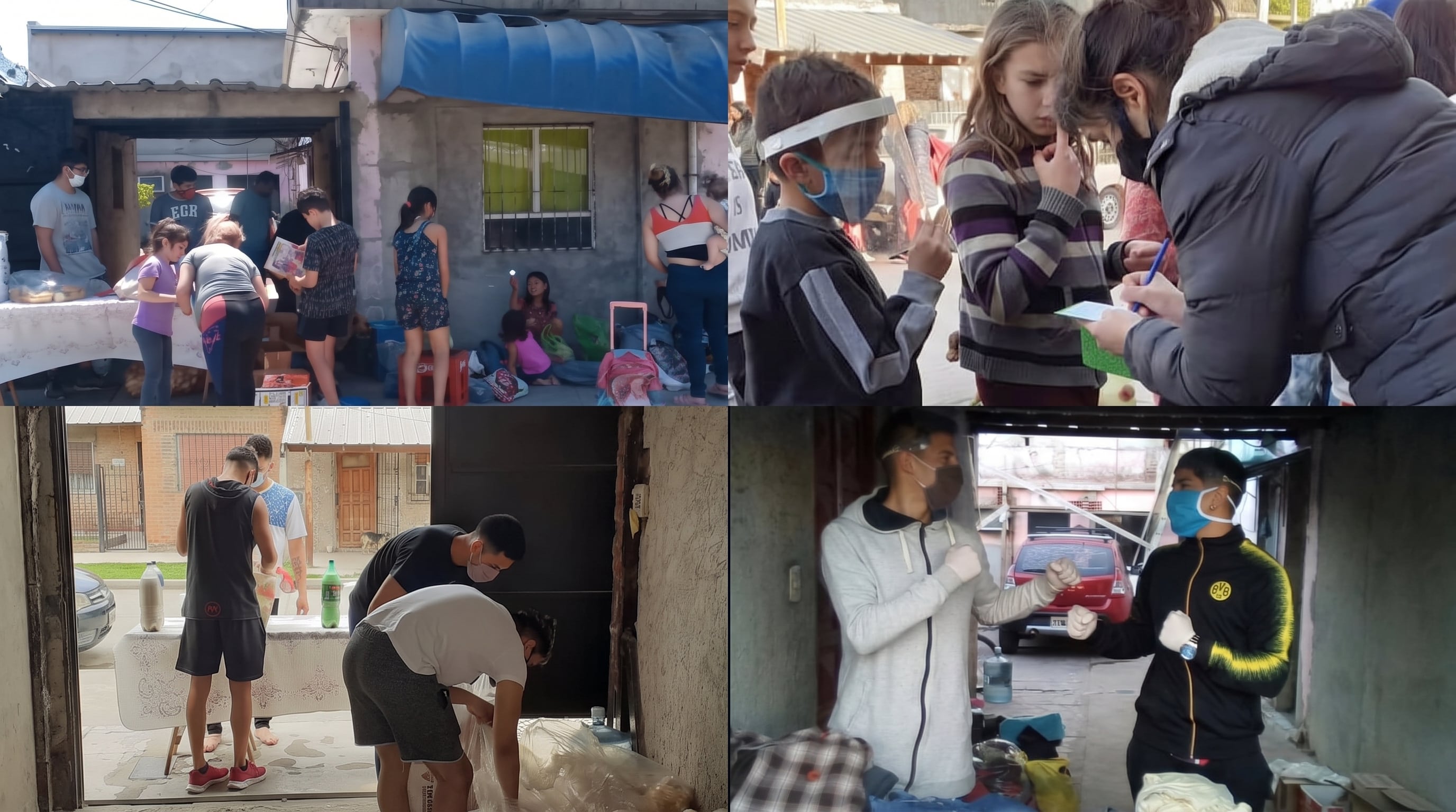 Imágenes del merendero que organizaron Bebu Verón, Chuly Gómez junto a familiares y amigos en José León Suárez durante la pandemia