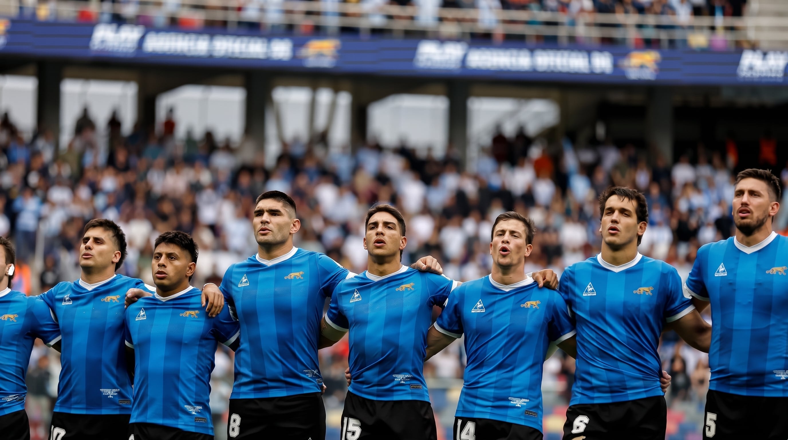 Los Pumas realizaron un homenaje a la selección argentina de fútbol campeona en México 86 (UAR)