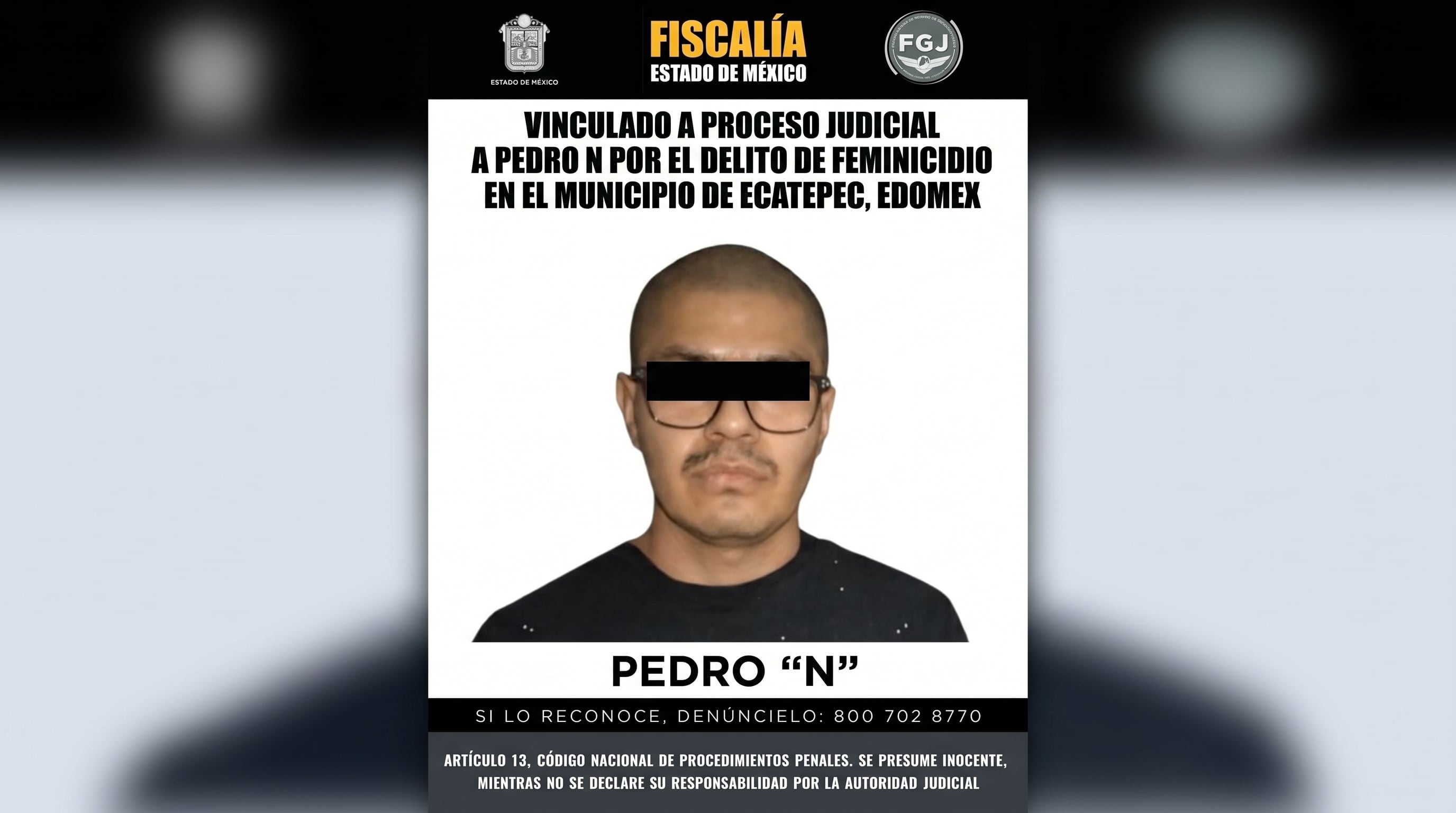 La Fiscalía del Estado de México vinculó a proceso judicial a Pedro N por el delito de feminicidio ocurrido en el municipio de Ecatepec, Estado de México. (Imagen Ilustrativa Infobae)