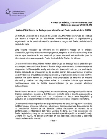 IECM anuncia la instalación de