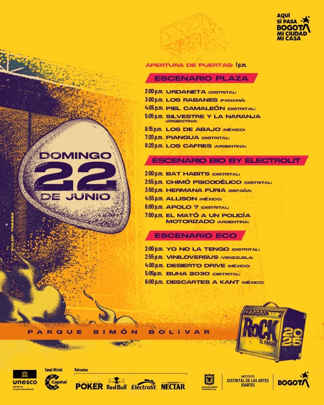 Los Cafres cerrarán el segundo día de Rock Al Parque 2025 - crédito Idartes