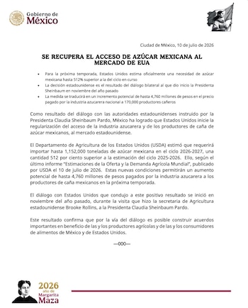 Comunicado oficial.