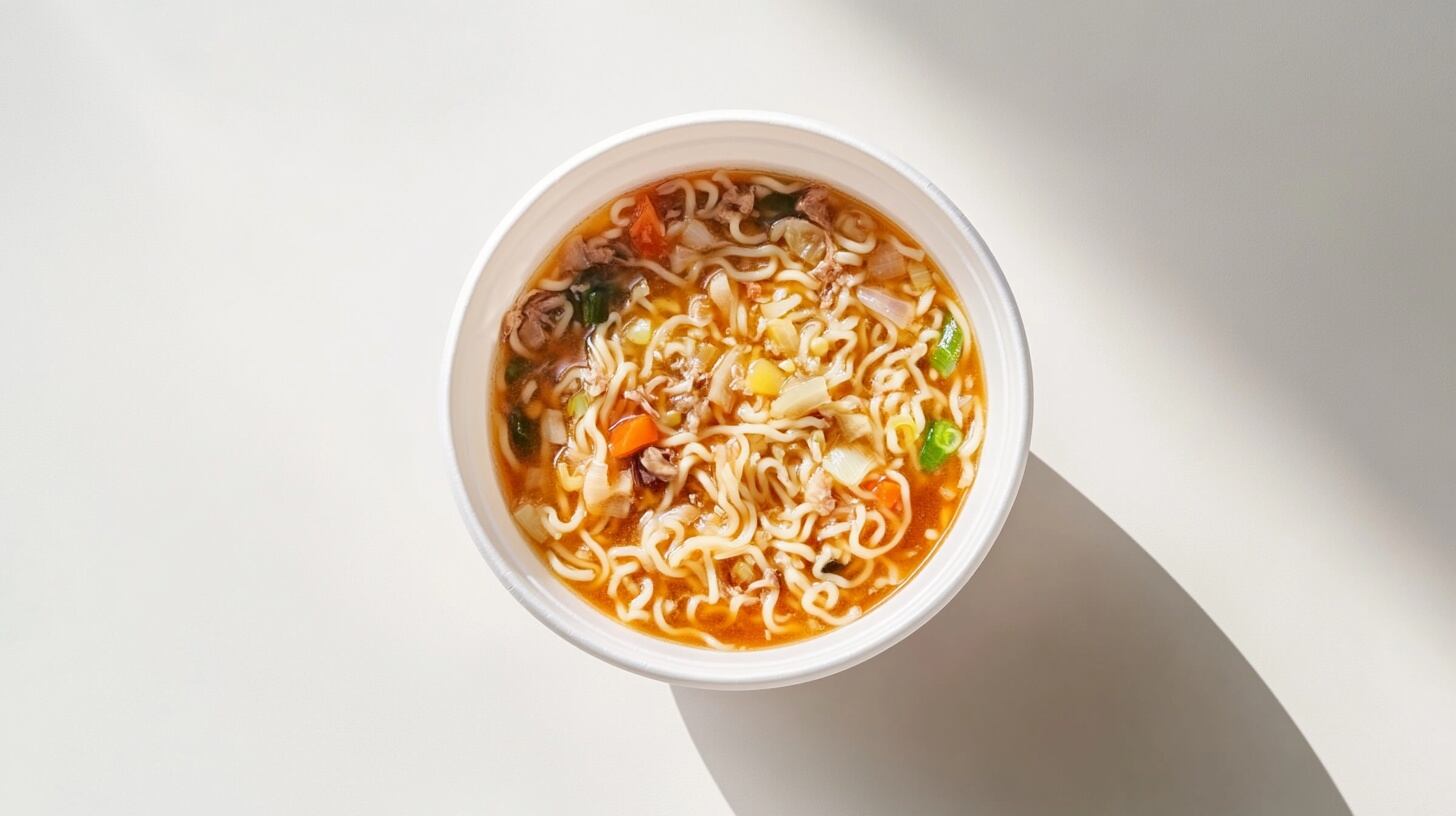 Agregar verduras frescas y proteínas como huevo o tofu mejora el valor nutricional de los fideos instantáneos (Imagen Ilustrativa Infobae)