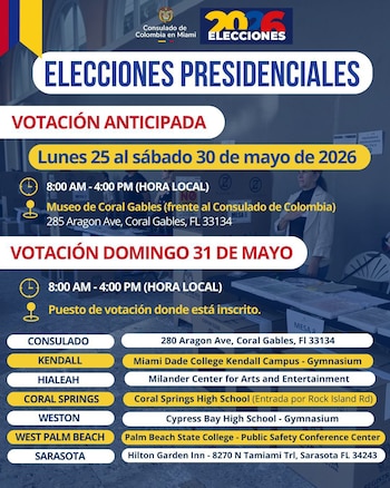 Cambios de votación - crédito Consulado de Colombia en Miami