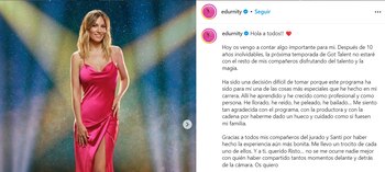 Edurne se despide de Telecinco