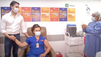 La primera vacunada en Medellín