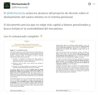 El Ministerio de Hacienda dice