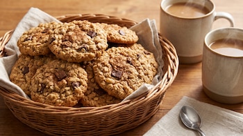 Receta de galletas de avena, chocolate y canela, rápida y fácil