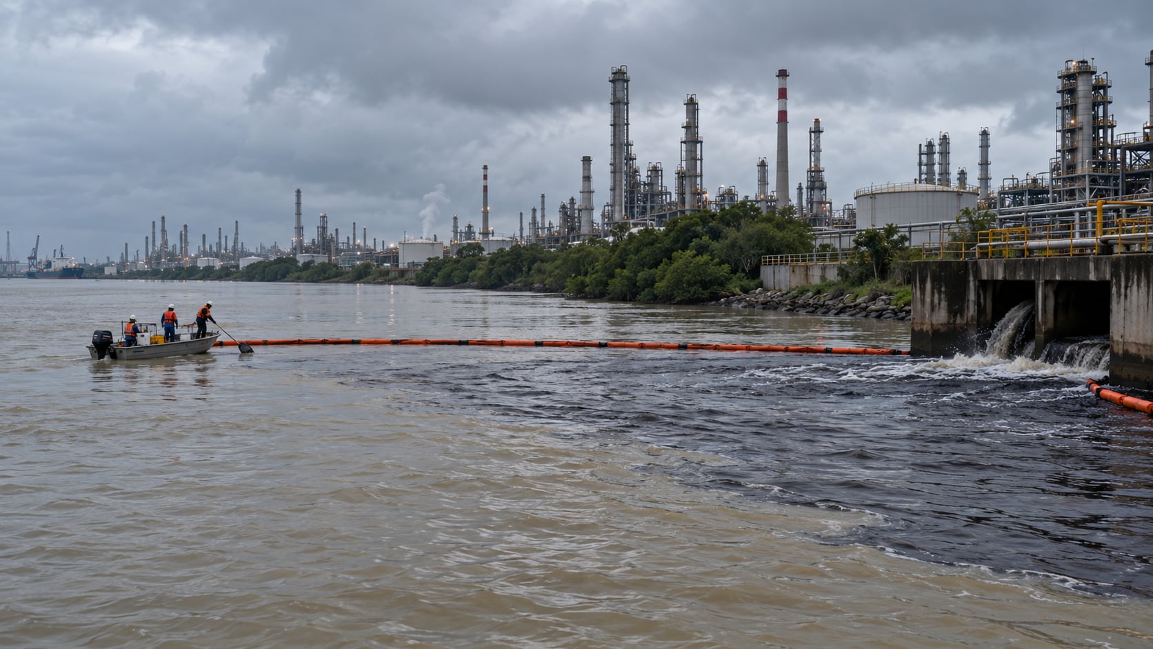 Pemex refuerza monitoreo en Refinería Madero y limpia el río Pánuco