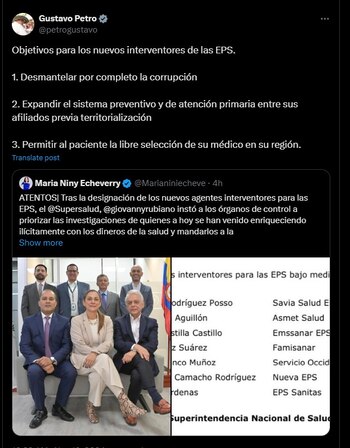 El presidente Petro le pidió