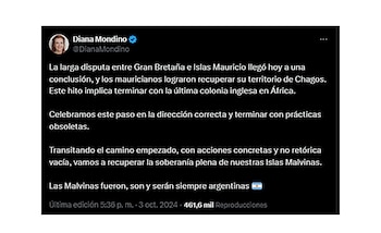 La publicación de Mondino con relación a las Islas Malvinas