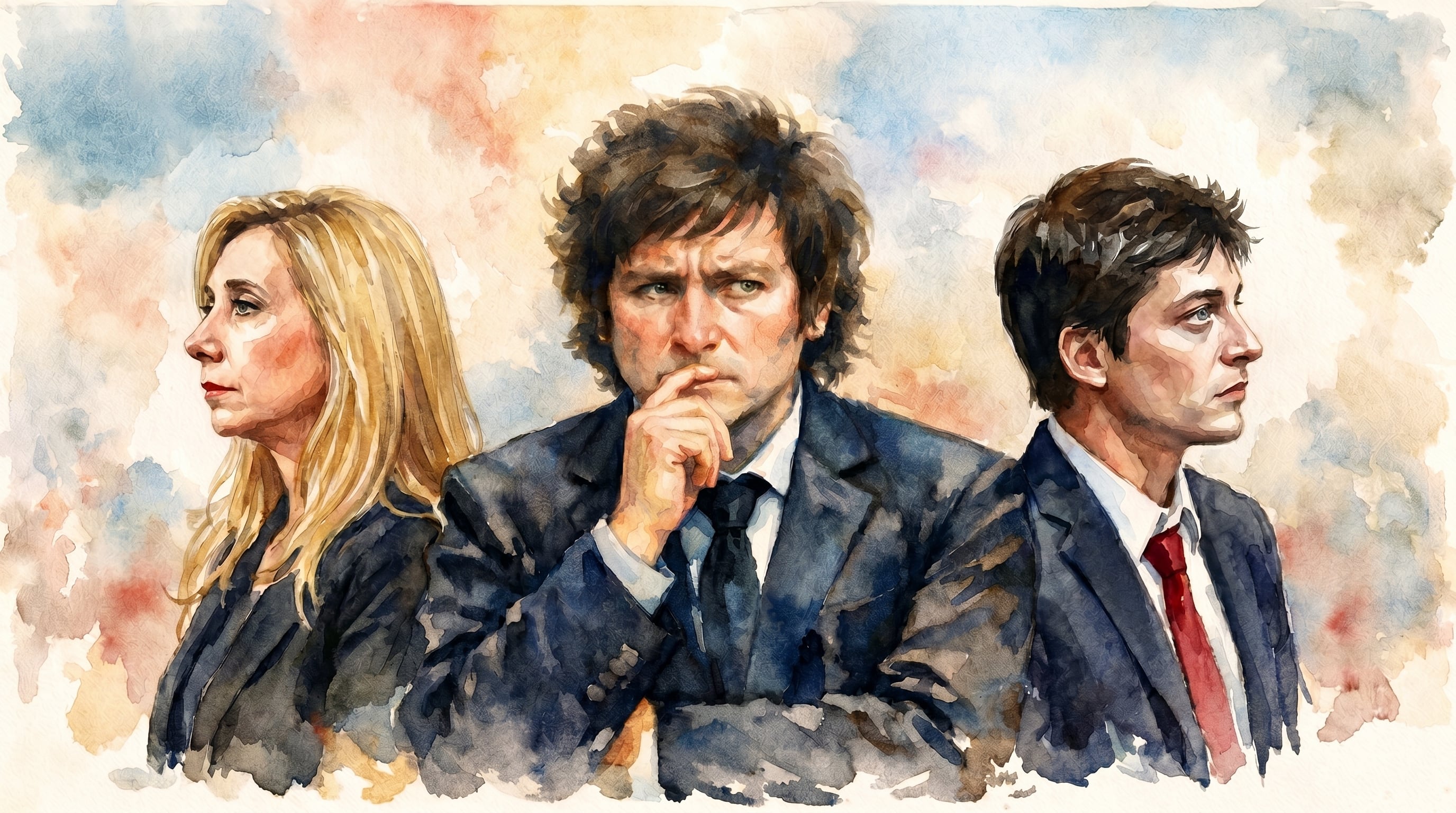Javier Milei, Karina Milei y Santiago Caputo (Imagen Ilustrativa Infobae)