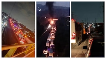 Choque de tráiler en la autopista Chamapa-Lechería provoca explosión en el Edomex