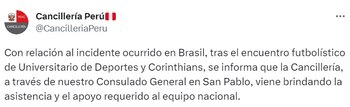 La Cancillería del Perú publicó