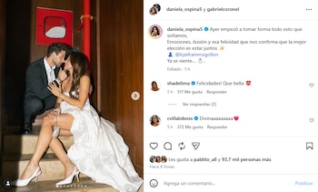 Daniela Ospina, empresaria y exesposa de James Rodríguez, se casó por la iglesia tres años después de su boda civil con Gabriel Coronel - crédito @daniela_ospina5/Instagram