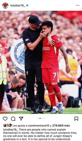 El jugador del Liverpool dedicó