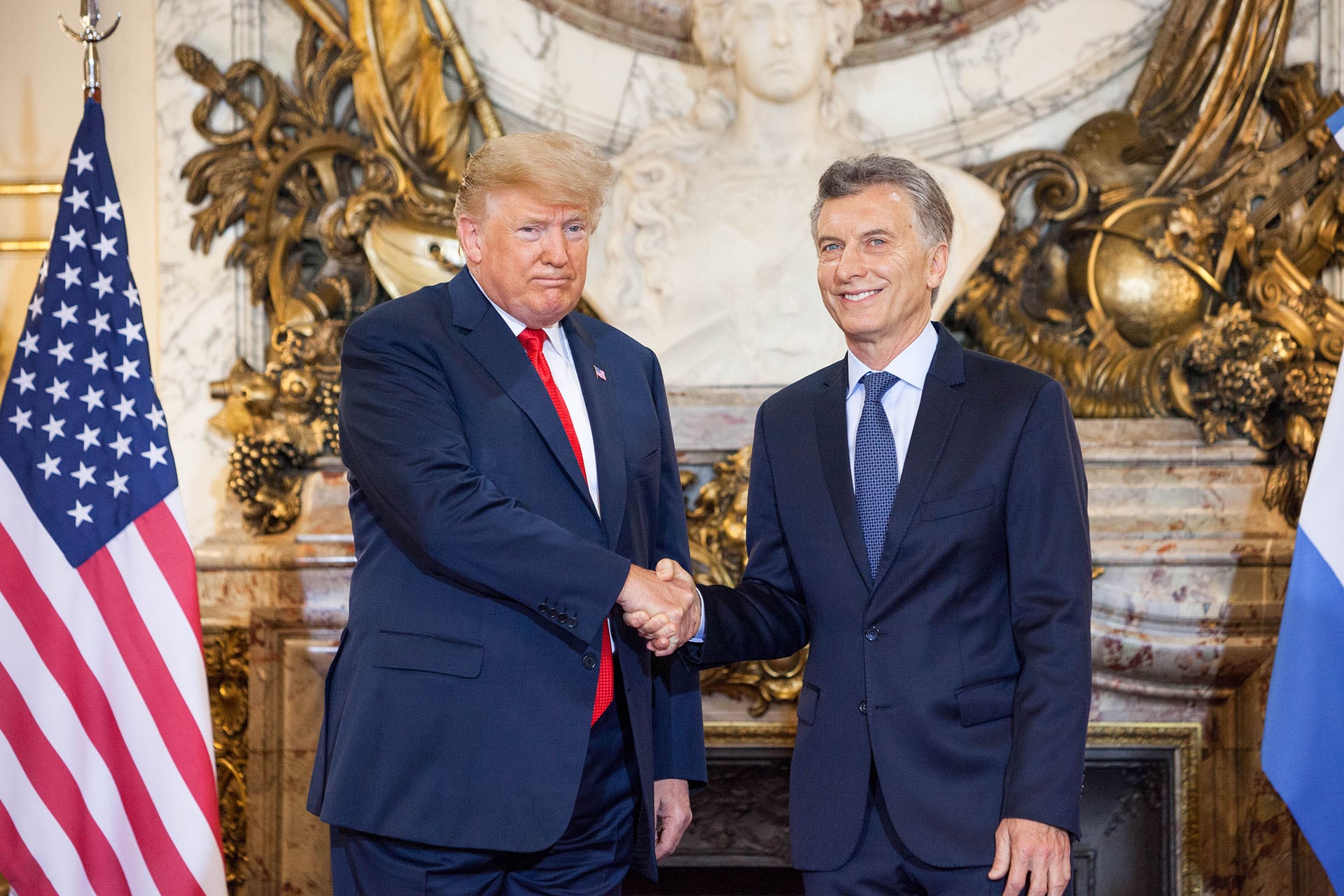 Donald Trump y Mauricio Macri, ambos presidentes de sus respectivos países (Photographer: Erica Canepa/Bloomberg)