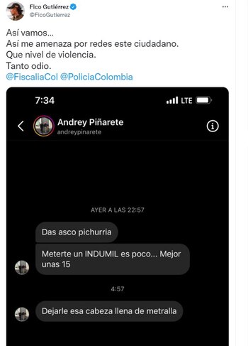 Trino de amenazas contra Fico