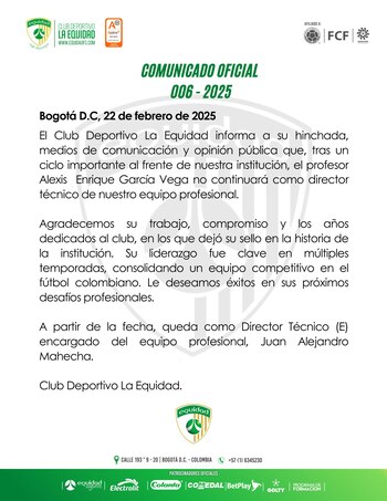 Este fue el comunicado que