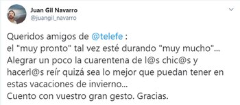 El tuit de Juan Gil Navarro