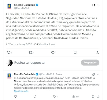 - crédito @FiscaliaCol/X