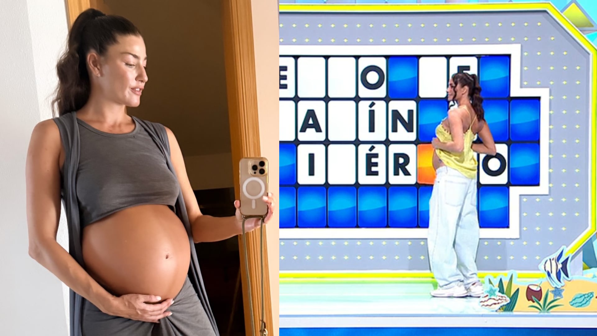 El inminente parto de Laura Moure: la azafata de ‘La ruleta de la suerte’ destapa las letras del panel con su barriga de embarazada a la espera de dar a luz