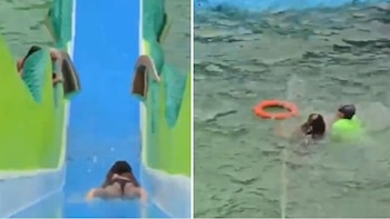 Impactante video de una joven que se lanzó por un tobogán en Cocorná, Antioquia: la adolescente quedó inconsciente en la piscina