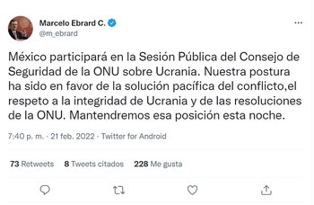 Marcelo Ebrard expuso la postura