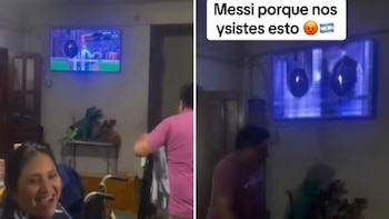 Fan mexicano pierde el control tras la derrota de Argentina y destruye su televisión frente a toda su familia
