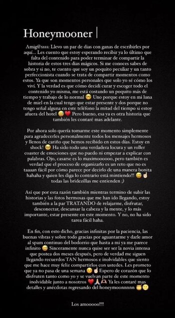 Mensaje de Michelle Salas desde