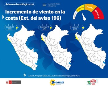 Aviso N°199 del Senamhi.