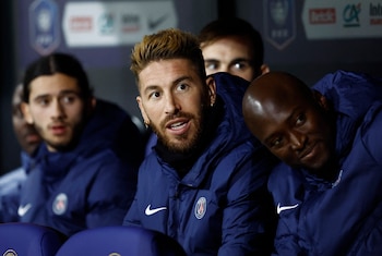 Sergio Ramos, con un pie